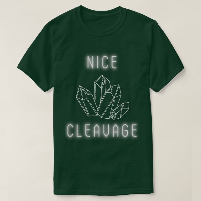 Nice Cleavage Crystal Humor T-Shirt (Design Front)