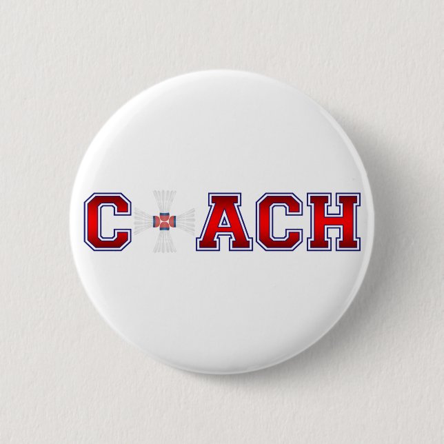 Nice Coach Badminton Insignia 6 Cm Round Badge (Front)