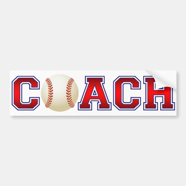 Nice Coach Baseball Insignia Bumper Sticker (Front)