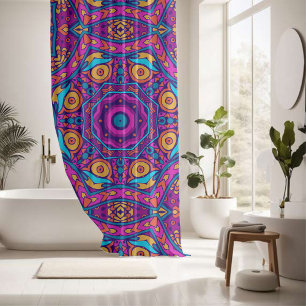 Nice colourful mandala seamless pattern shower curtain