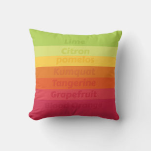 Nice Colourful Pattern and Citrus Fruits Names Cushion