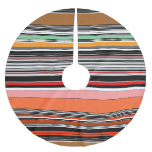 Nice colourful stripes brushed polyester tree skirt