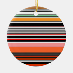 Nice colourful stripes ceramic tree decoration