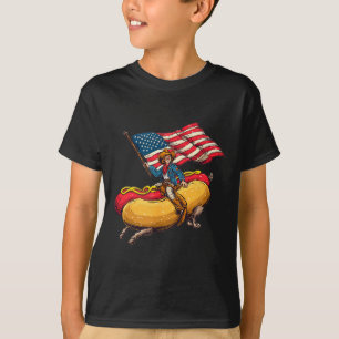 Nice Cowboy Weenie Hotdog Costume With Us Colors T-Shirt