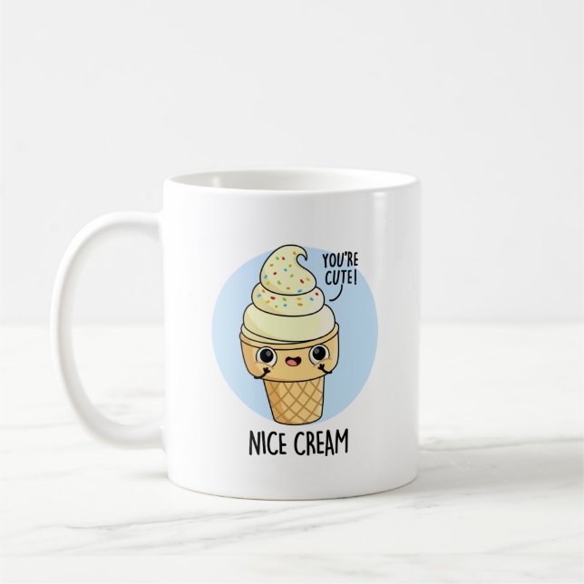Nice Cream Funny Ice Cream Pun  Coffee Mug (Left)