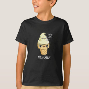 Nice Cream Funny Ice Cream Pun Dark BG T-Shirt