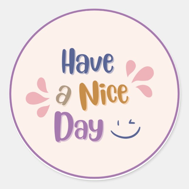 Nice day round sticker (Front)