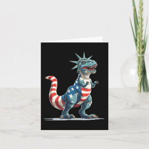 Nice Dinosaur In Liberty Statue For Usa Clothes Lo Card