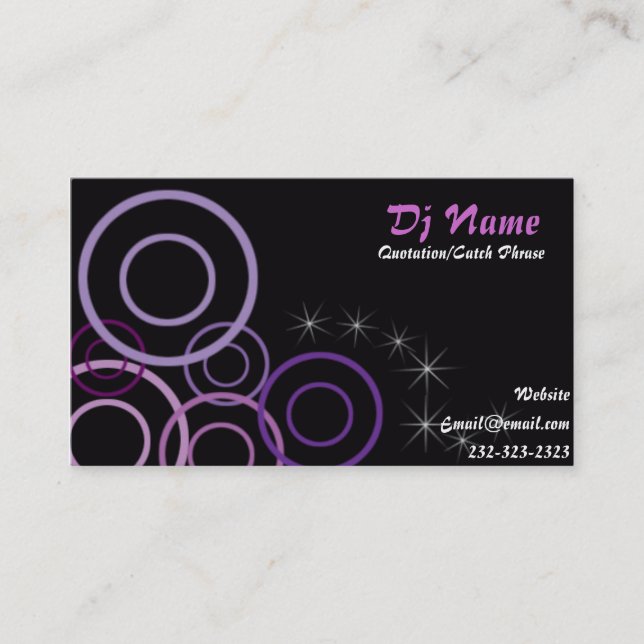 Nice Dj music business Card (Front)