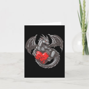 Nice Dragon With Big Red Heart Outfit Card