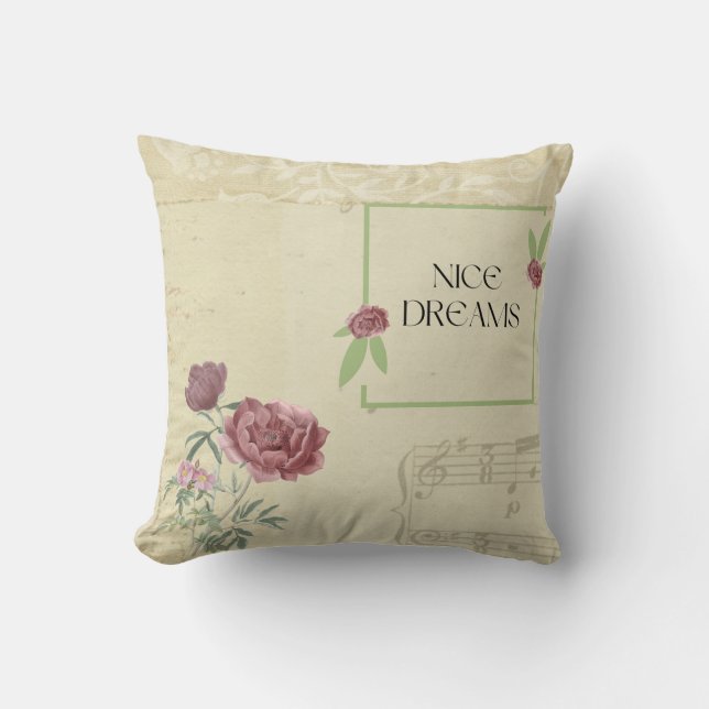Nice Dreams Floral Pillow (Front)