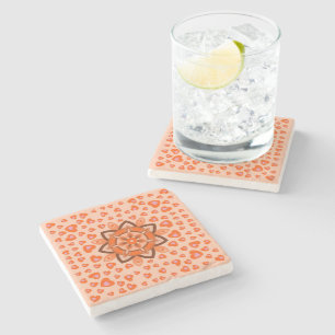 NICE FLOWER HEARTS LOVE VALENTINE, BIRTHDAY, GIFT  STONE COASTER
