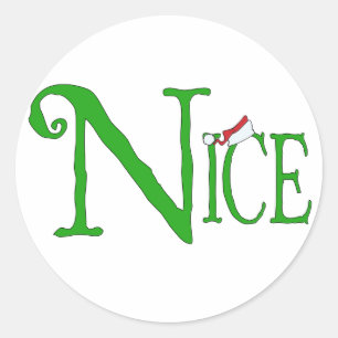 Nice for Christmas Classic Round Sticker