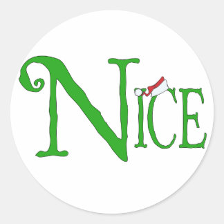 Nice for Christmas Classic Round Sticker
