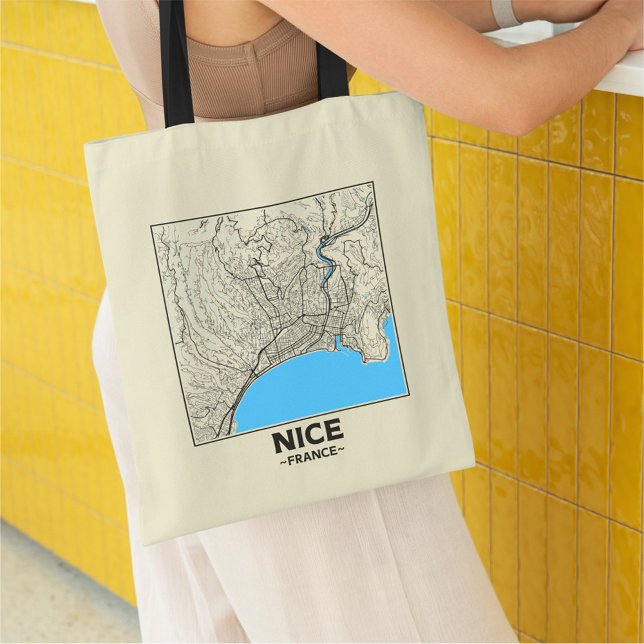 Nice, France City Map Tote Bag (Creator Uploaded)