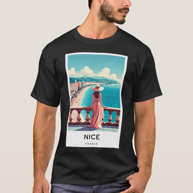 Nice France - Digital Art Poster T-Shirt (Front)