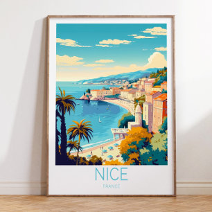 Nice France French Riviera Travel Poster Nice Coas