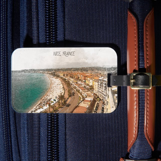 Nice France Promenade des Anglais Luggage Tag (Front Insitu 4)