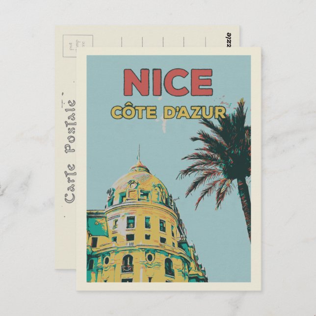 Nice France Promenade des Anglais, Negresco hotel Postcard (Front/Back)