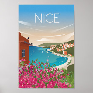 Nice france travel poster