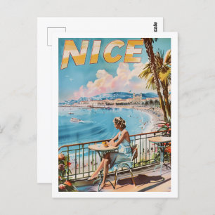 Nice France Vintage Famous Travel Place Postcard