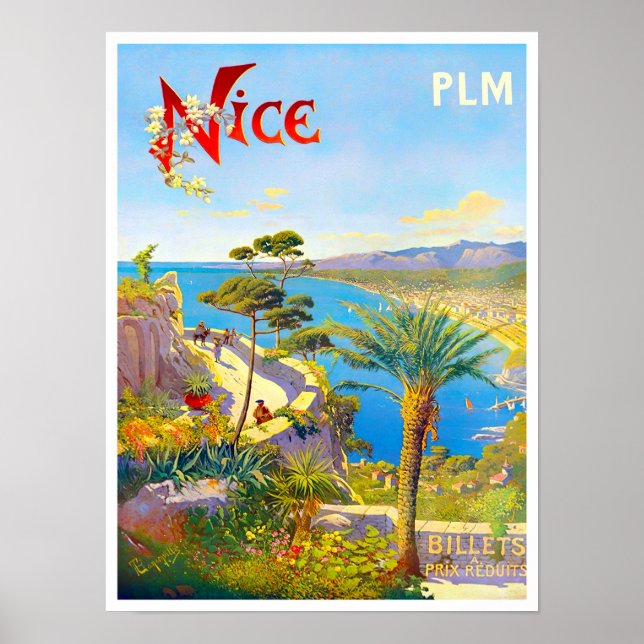 Nice France vintage travel Poster (Front)