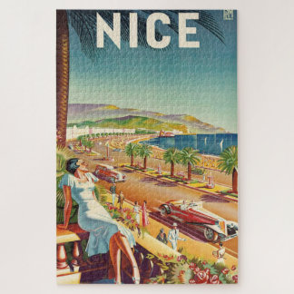 Nice France Vintage Travel Poster Jigsaw Puzzle