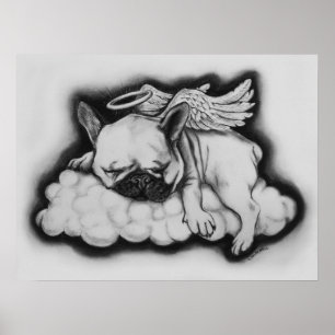 "Nice" - French Bulldog Angel Drawing Poster