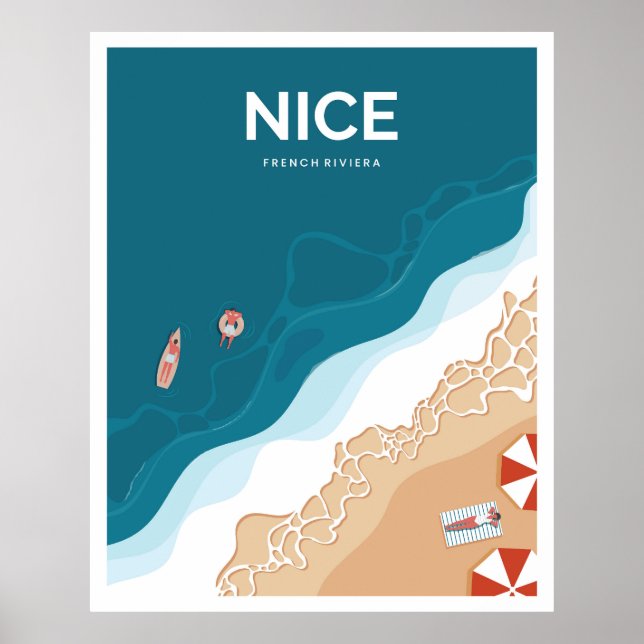  Nice French Riviera Beach Poster (Front)