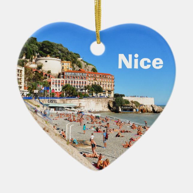 Nice. French Riviera Ceramic Tree Decoration (Front)