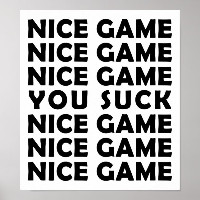 Nice Game Funny Poster (Front)