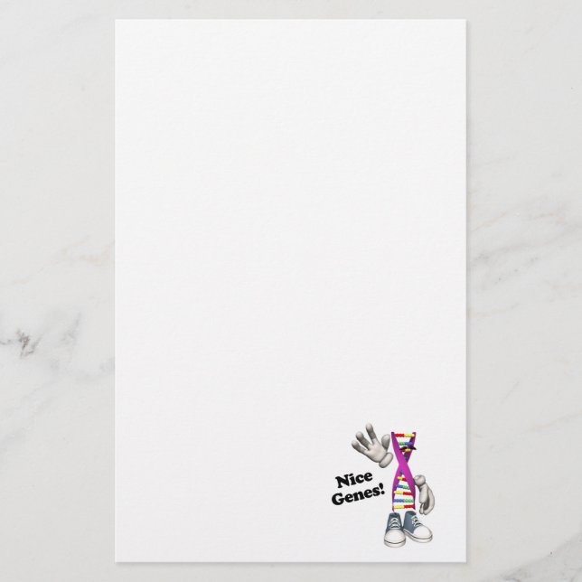 Nice Genes Funny DNA Strip Character Stationery (Front)