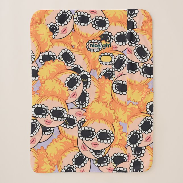 nice girl blondy sherpa blanket (Front)