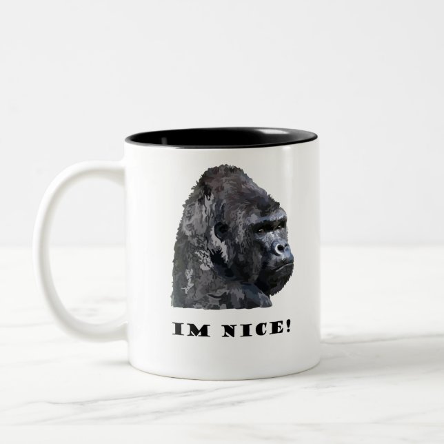 nice gorilla Two-Tone coffee mug (Left)