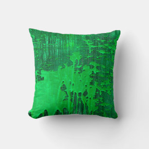 Nice green old surface with paint drips texture - cushion