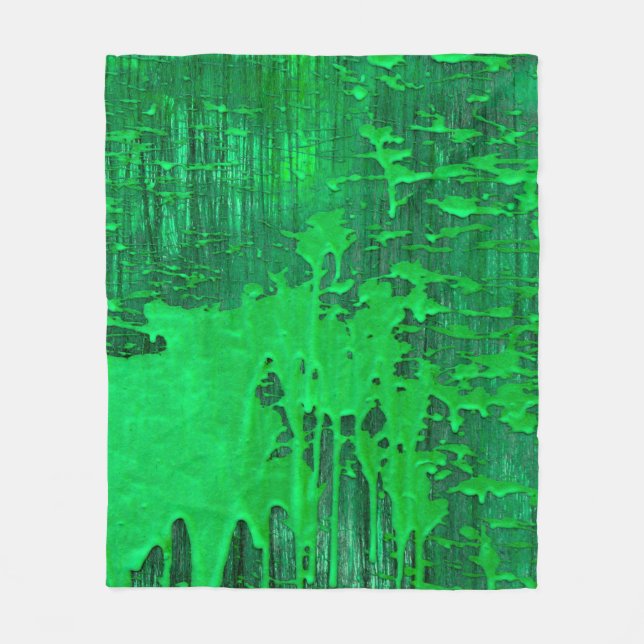 Nice green old surface with paint drips texture -  fleece blanket (Front)