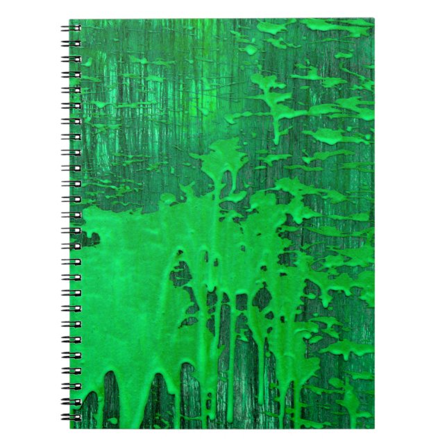 Nice green old surface with paint drips texture -  notebook (Front)
