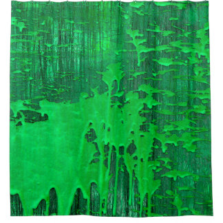 Nice green old surface with paint drips texture -  shower curtain