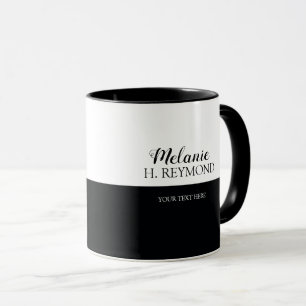 nice half black&white mug personalised with name