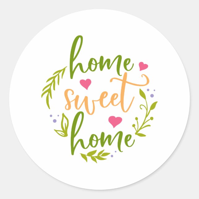 Nice Home Design Home Sweet Home Classic Round Sticker (Front)