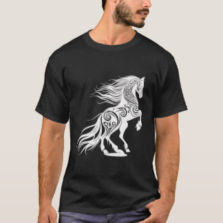 Nice Horse Vector Wild Animal Sport Riding Fan Lov T-Shirt