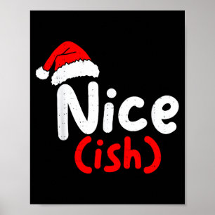 Nice (ish) Naughty Angel Funny Christmas List Fami Poster