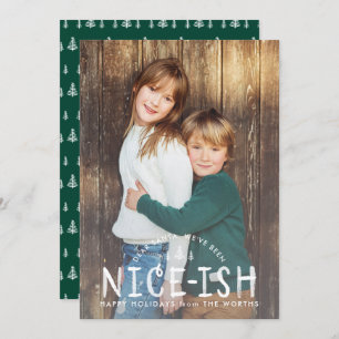Nice-ish Naughty or Nice Funny Kids Christmas Card