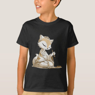 Nice Japan Kitsune Costume For Calligraphy Lovers T-Shirt