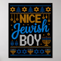 Nice Jewish Boy Hanukkah Menorah Dreidel Ugly Swea