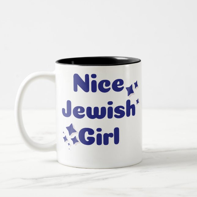 Nice Jewish Girl Two-Tone Coffee Mug (Left)