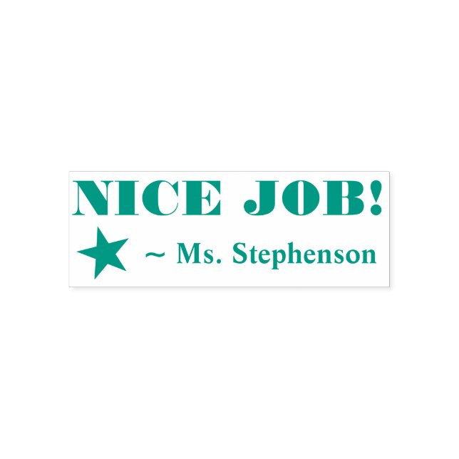 "NICE JOB!" Acknowledgement Rubber Stamp (Design)