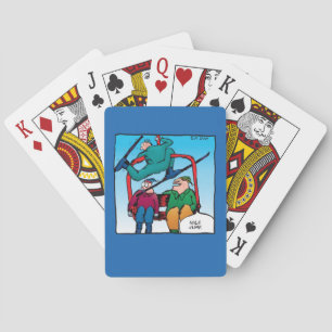 Nice Jump Cartoon Skiers Playing Cards
