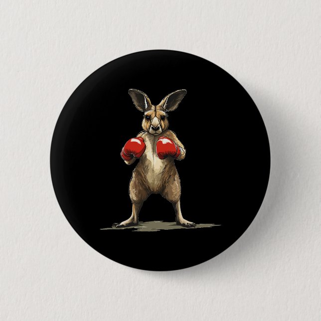 Nice Kangaroo Fighter For A Hilarious Knockout  6 Cm Round Badge (Front)