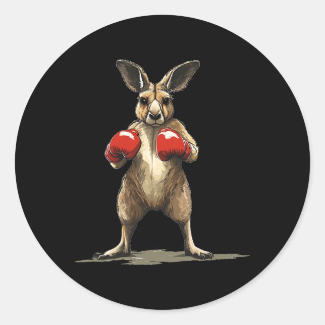 Nice Kangaroo Fighter For A Hilarious Knockout  Classic Round Sticker (Front)